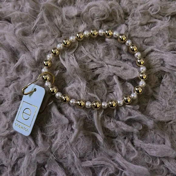 NWT Enewton pearl grateful pattern bead bracelet gold - Picture 2 of 4